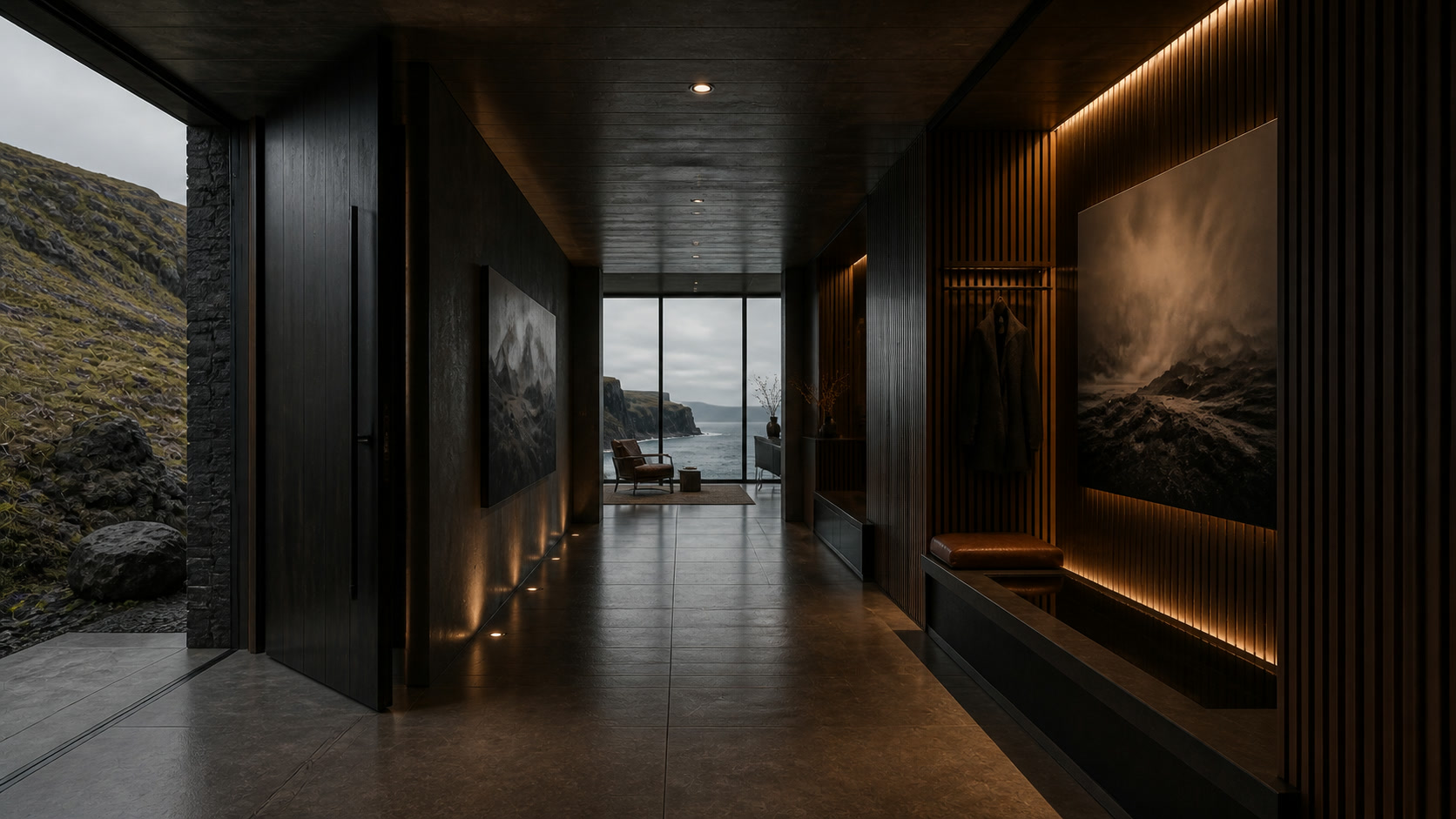 Entry gallery, a room in Basalt House