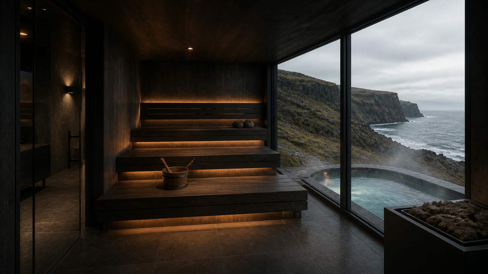 Sauna, a room in Basalt House