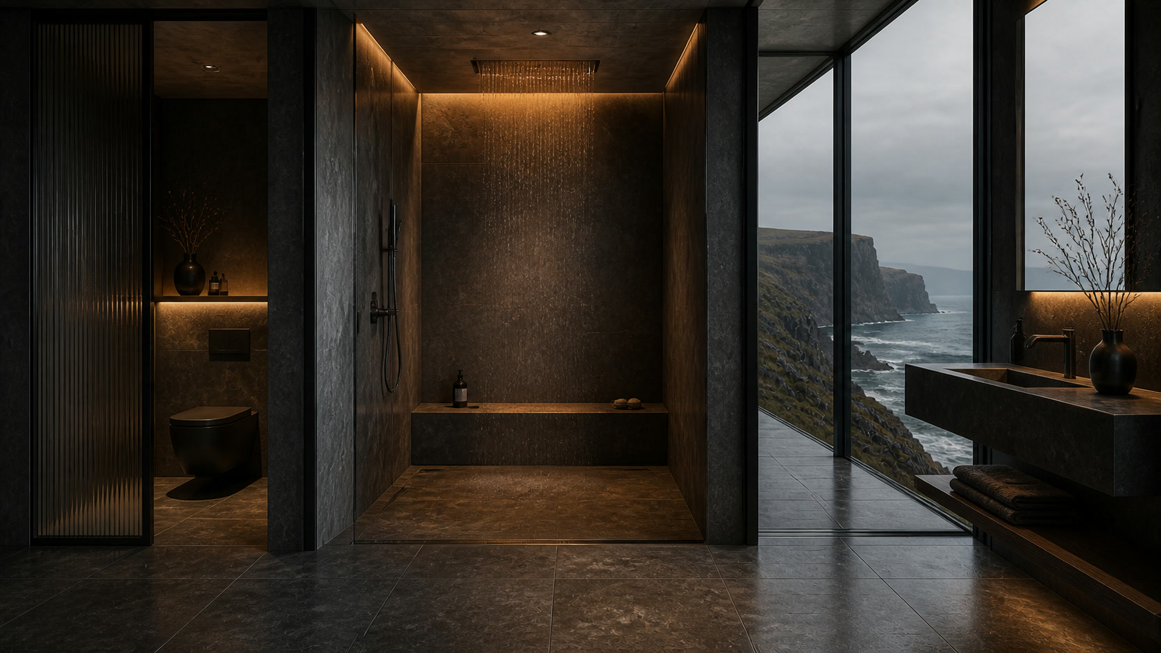 Primary shower room, a room in Basalt House